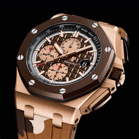 audemars piguet royal oak offshore brown leather strap|Audemars Piguet with rubber strap.